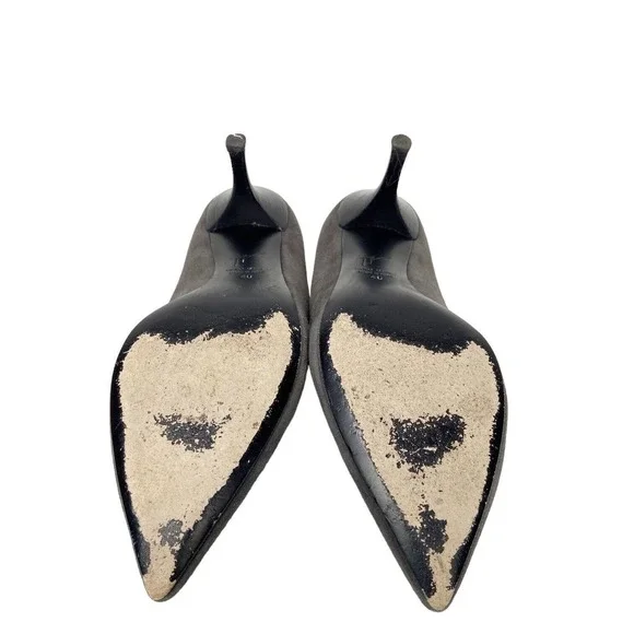 Giuseppe Zanotti High Heel Pump Gray Suede Pointed Toe Womens 40 IT / 10 US - Picture 11 of 14